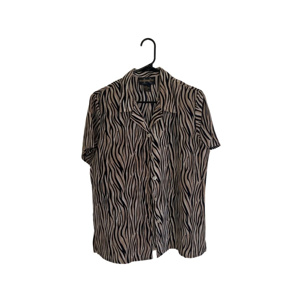 Thrifted Zebra and Snake Skin Button-Up size L